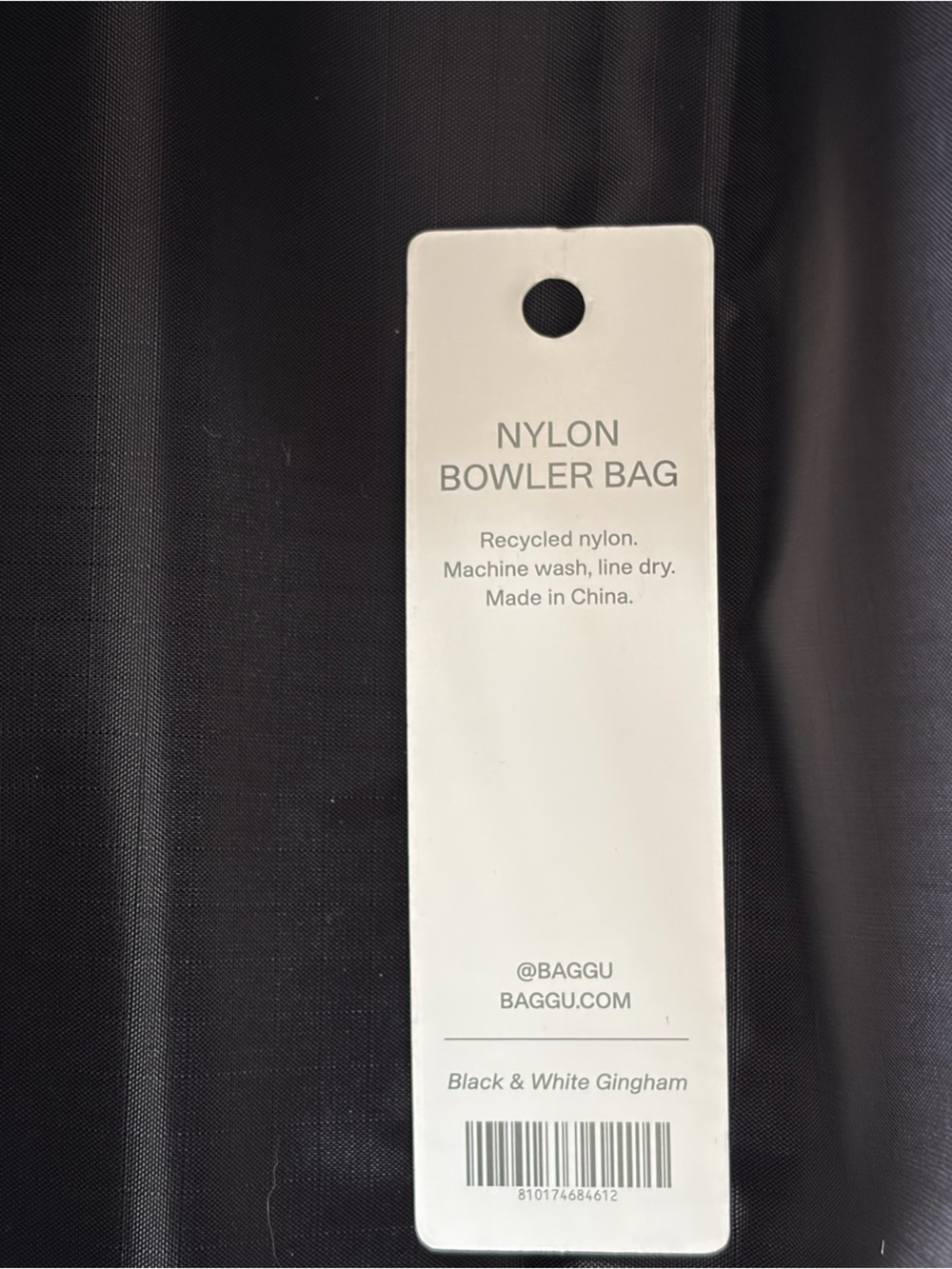 Baggu Gingham Check Bowler Bag - Black & White - Picture 4 of 4